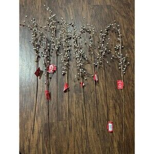 8 Ashland Noel Christmas Stem Brown Branch Silver Tips Decor Arrangement NWT